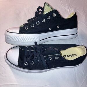 Converse Black and Cream Low-Top Sneakers